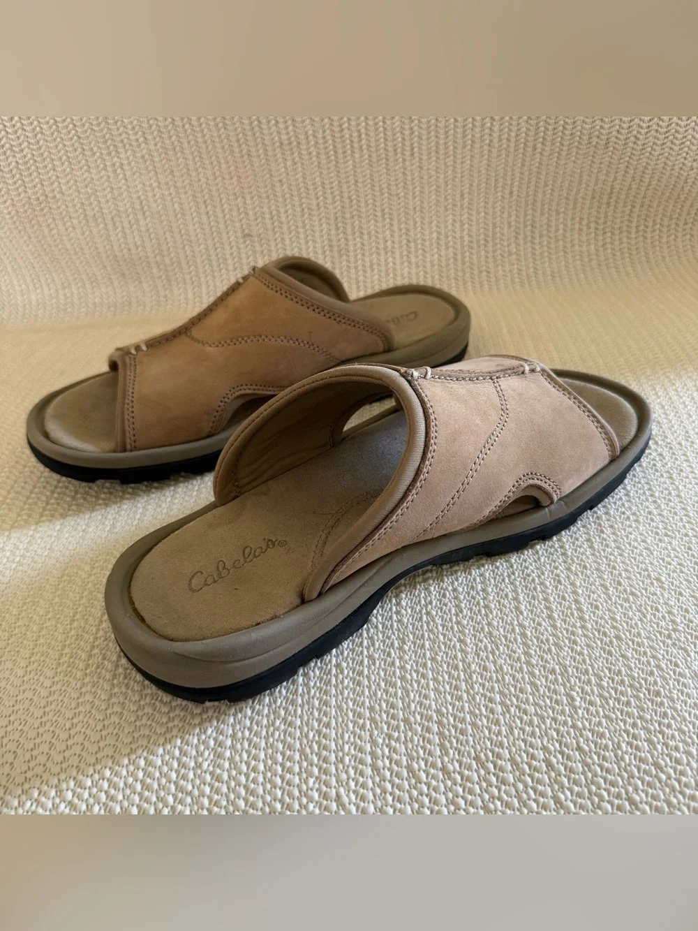 Cabello Women’s Size 9 Taupe Leather Comfort Slide Sandals 82-3824